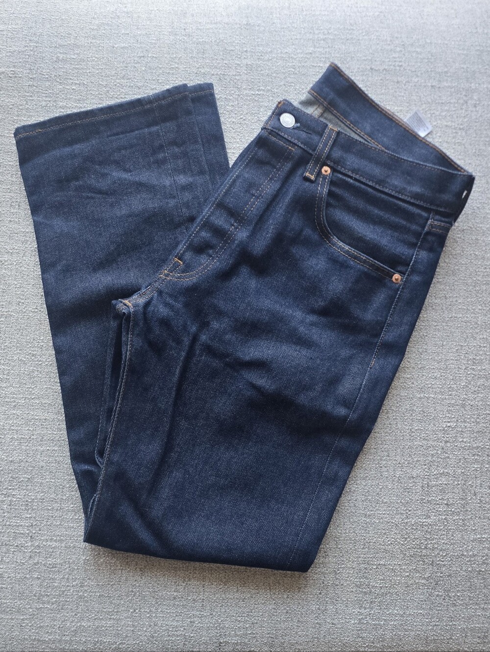 Men's 32x32 Levi's 501 Shrink To Fit Rigid Indigo Jeans - Picture 2 of 2